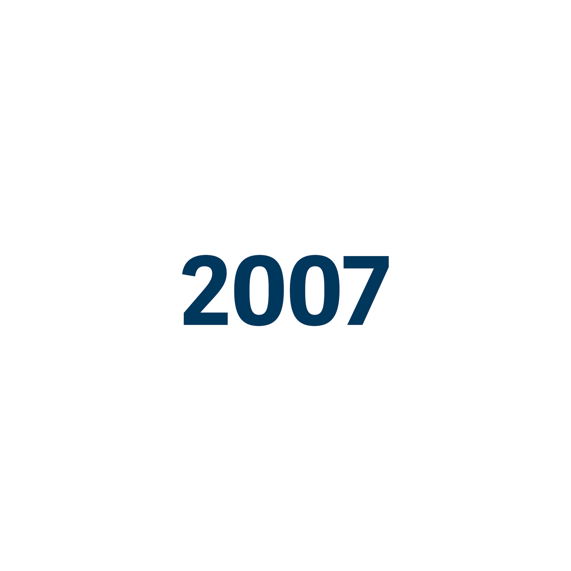 Das Jahr 2007 ist in blauer Schrift auf weißem Hintergrund geschrieben.