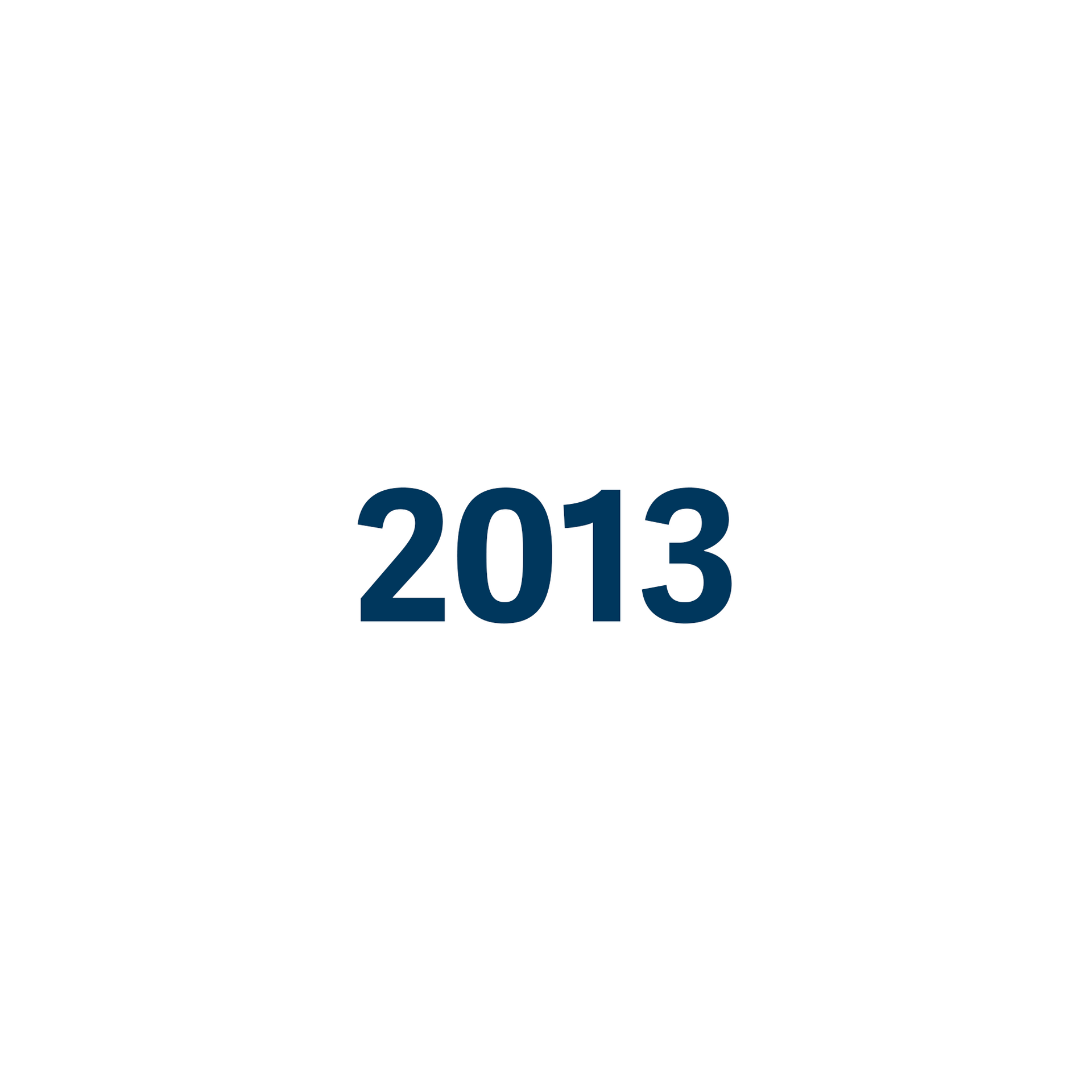 Das Jahr 2013 ist in blauer Schrift auf weißem Hintergrund geschrieben.