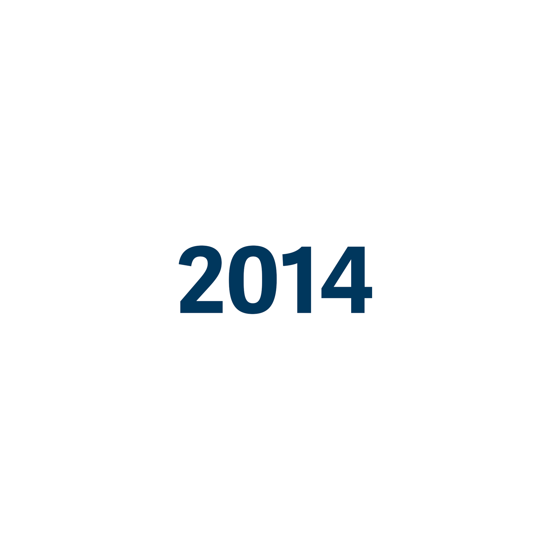 Das Jahr 2014 ist in blauer Schrift auf weißem Hintergrund geschrieben.