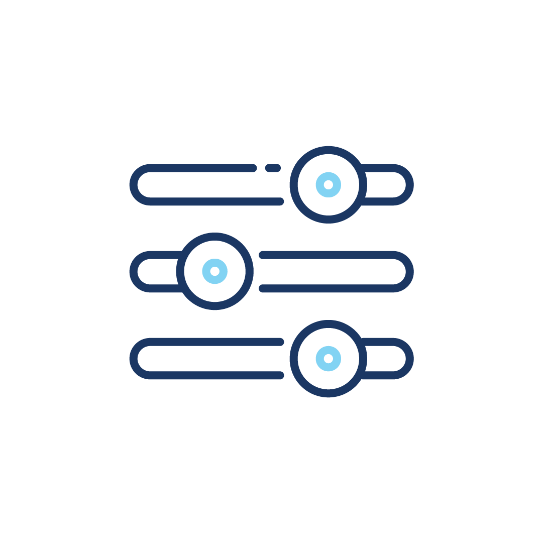 Ein Liniensymbol mehrerer Regler.