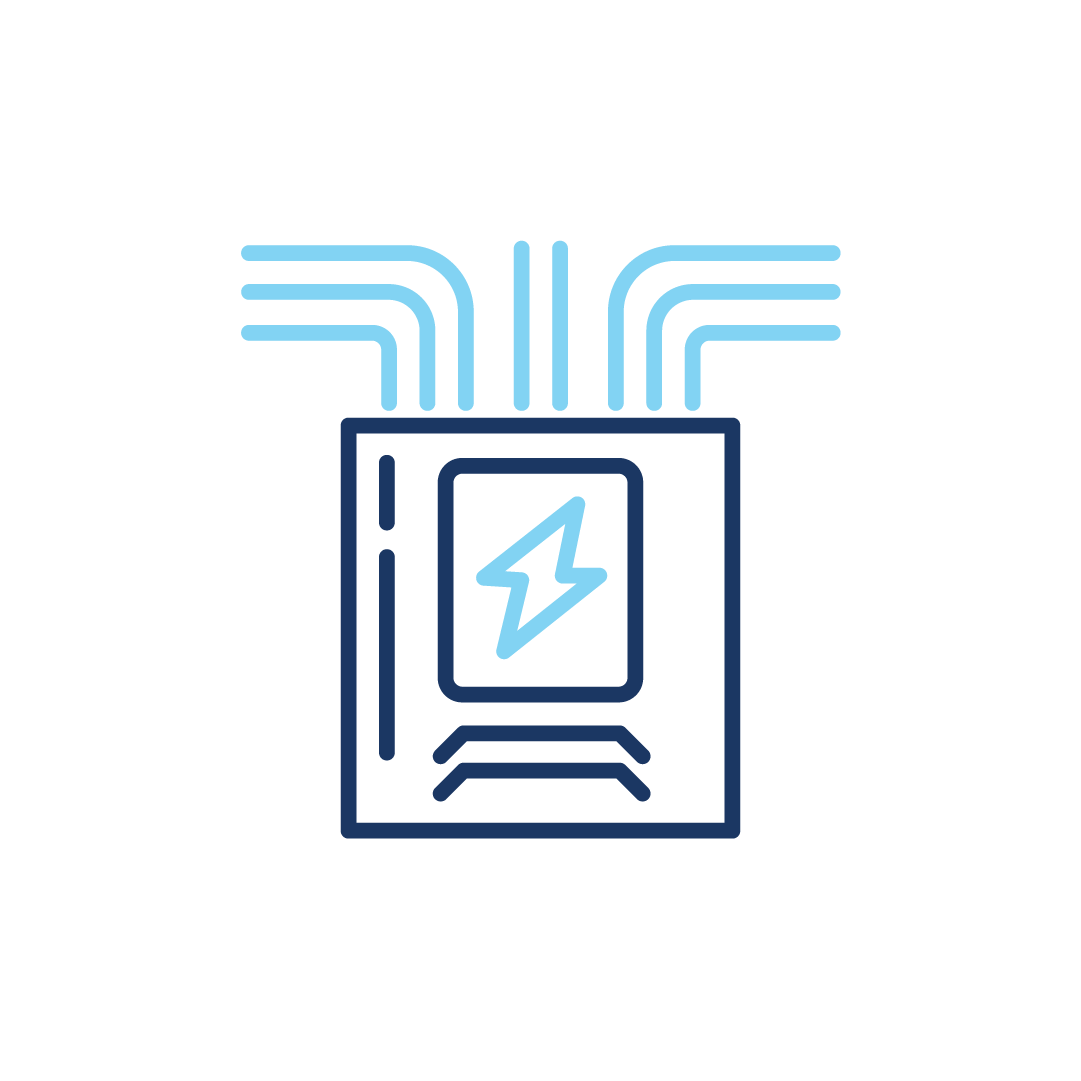 Ein blaues Symbol eines Ziels mit einem Kreis in der Mitte auf weißem Hintergrund.