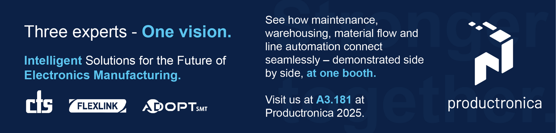 A productronica advertisement with text
