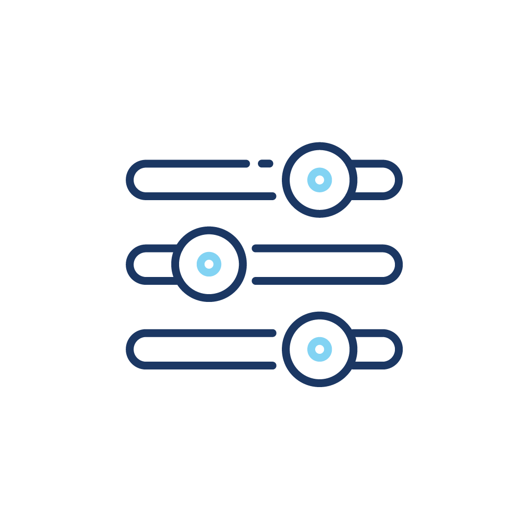 Ein Liniensymbol mehrerer Regler.