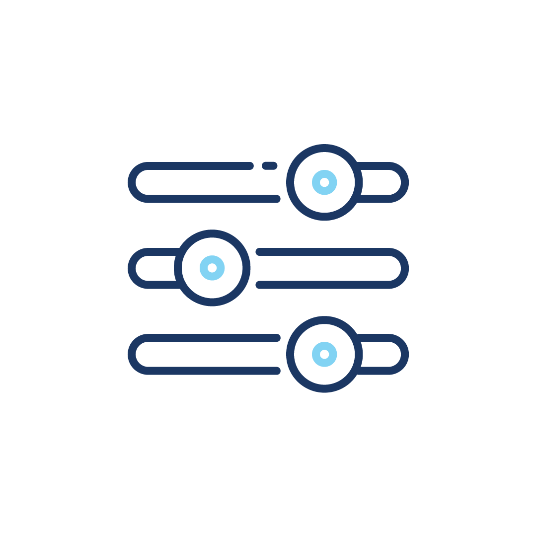 Ein Liniensymbol einer Reihe von Schaltflächen auf weißem Hintergrund.