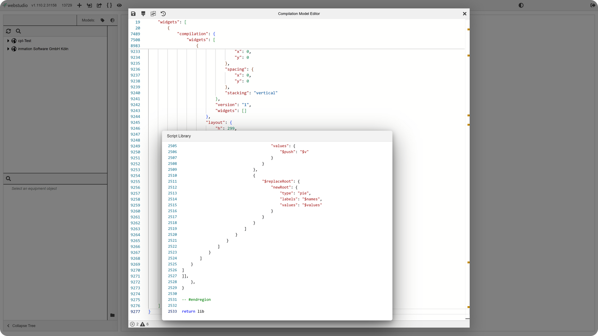 Standard WebStudio EventViewer