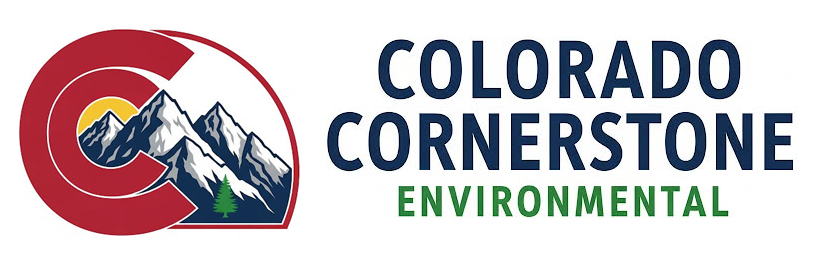 Colorado Cornerstone Environmental logo with a red C, mountain icon, and navy and green text