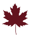 A silhouette of a maple leaf on a white background