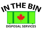 A logo for in the bin disposal services with a canadian flag