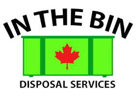 A logo for in the bin disposal services with a canadian flag