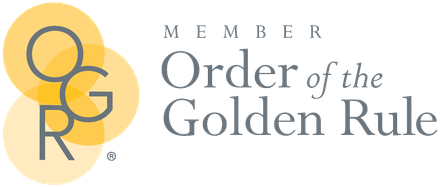 Member Order of the Golden Rule logo with yellow overlapping circles and gray text