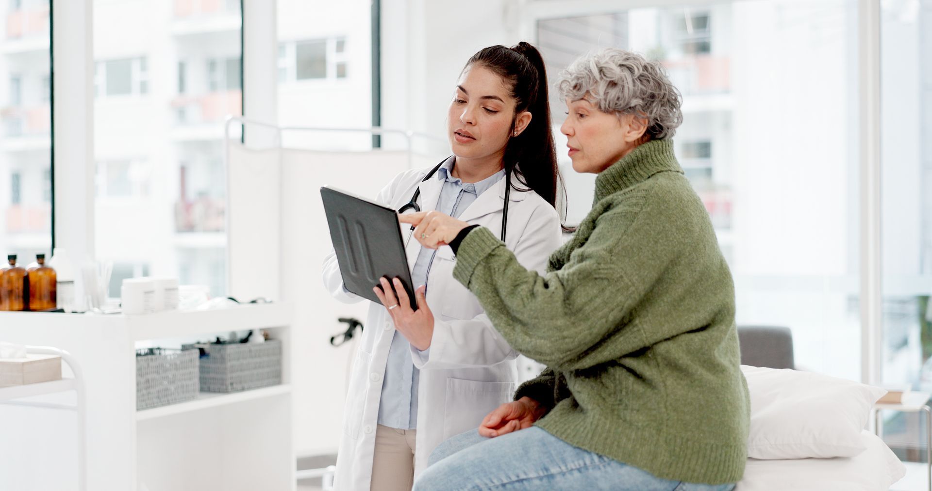 Healthcare provider discusses treatment options with patient.