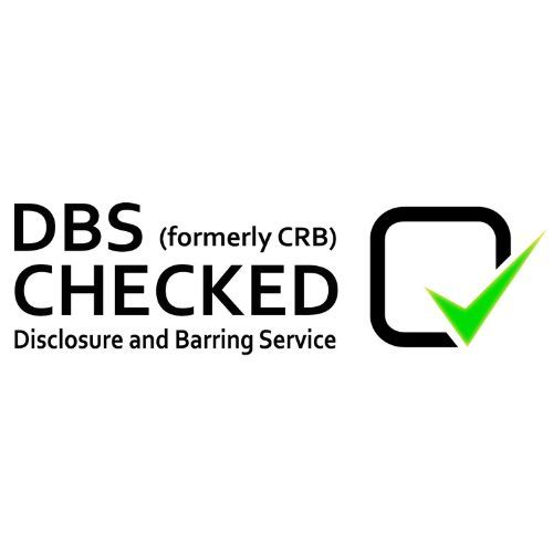 DBS Checked logo with black text and a green check mark inside a black square border.