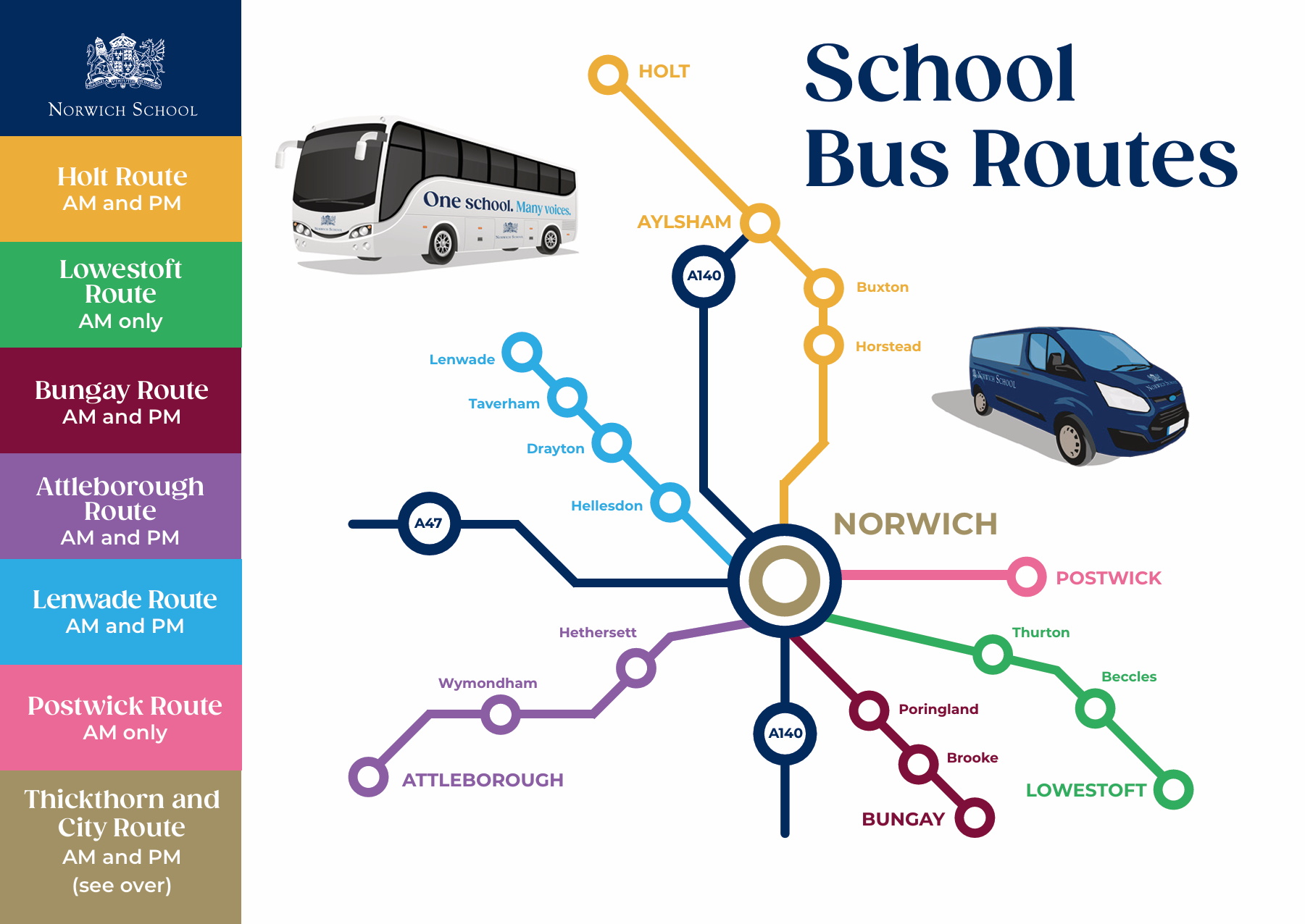 Bus routes map 2026/27