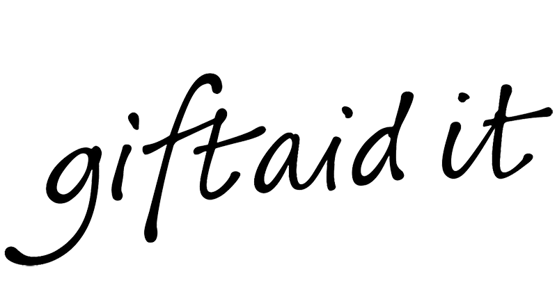 The word giftaid is written in cursive on a white background.