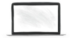 A laptop computer with a blank screen on a white background.