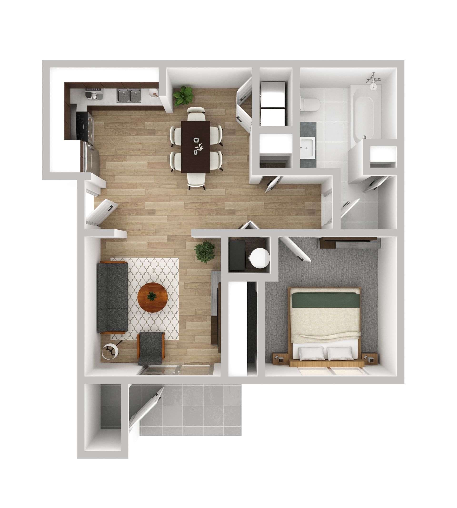 Floor Plan: 1 BEDROOM · 1 BATHROOM