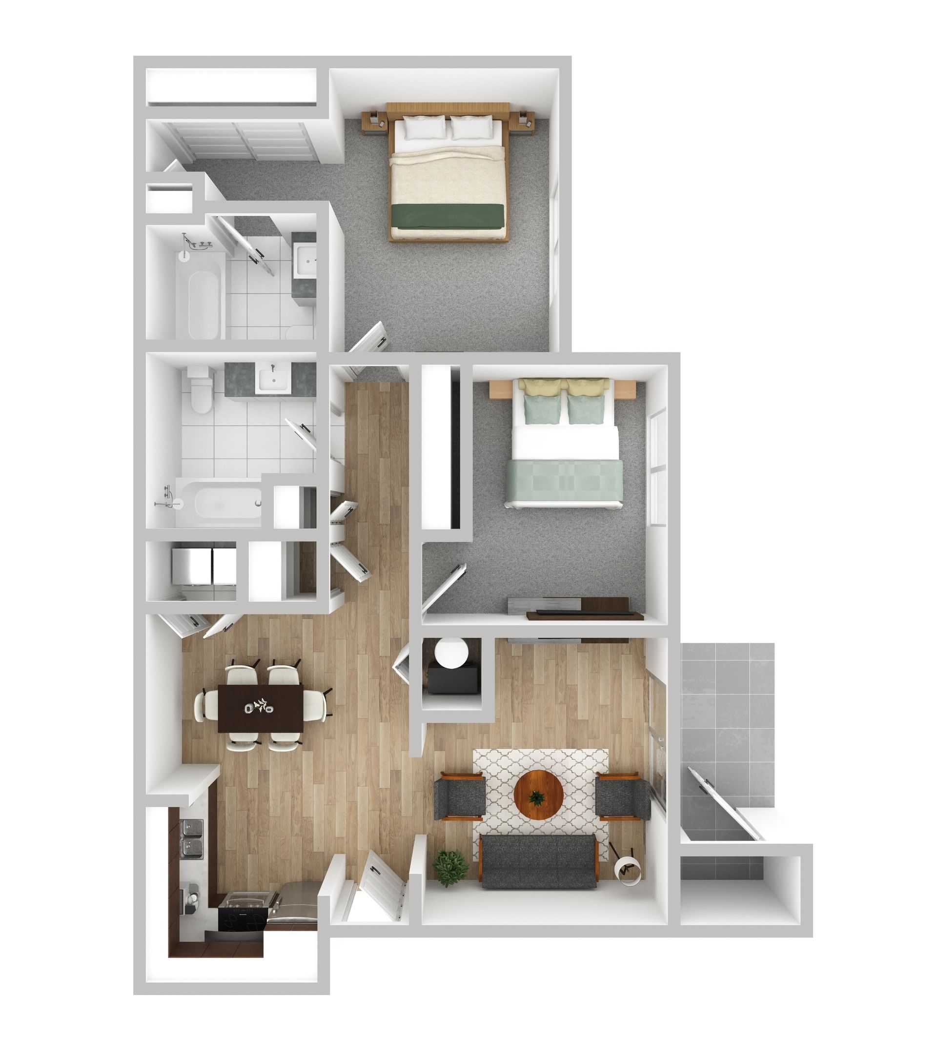 Floor Plan: 2 BEDROOM · 2 BATHROOM