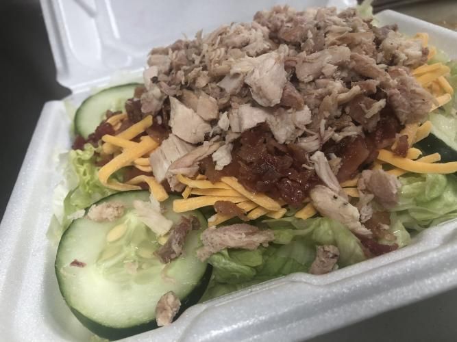 salad with pulled pork