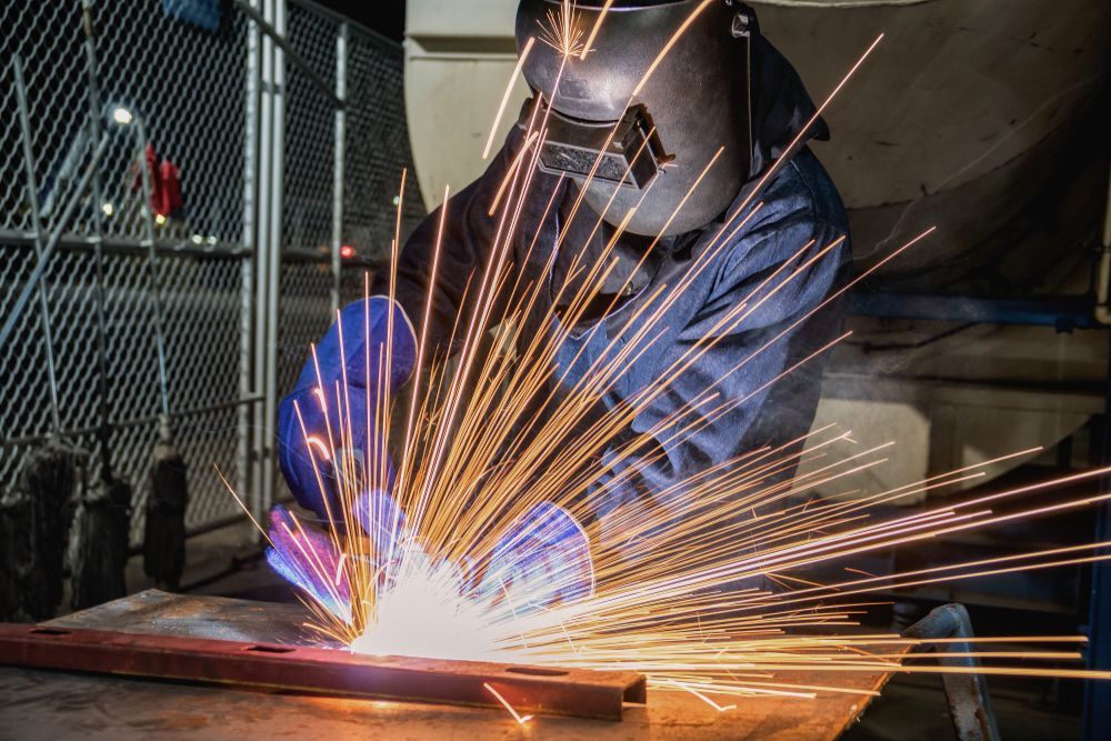 Welder In Protective Gear — Weldcro Fabrication in Ballina, NSW