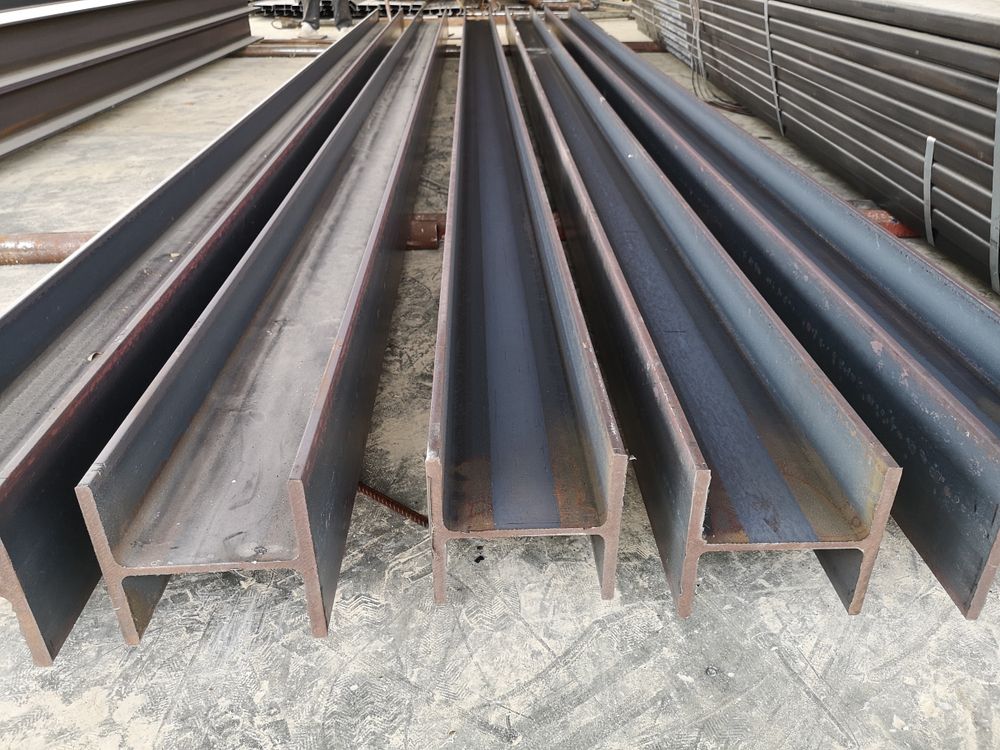 Steel I-Beams Stacked Outdoors — Weldcro Fabrication in Ballina, NSW