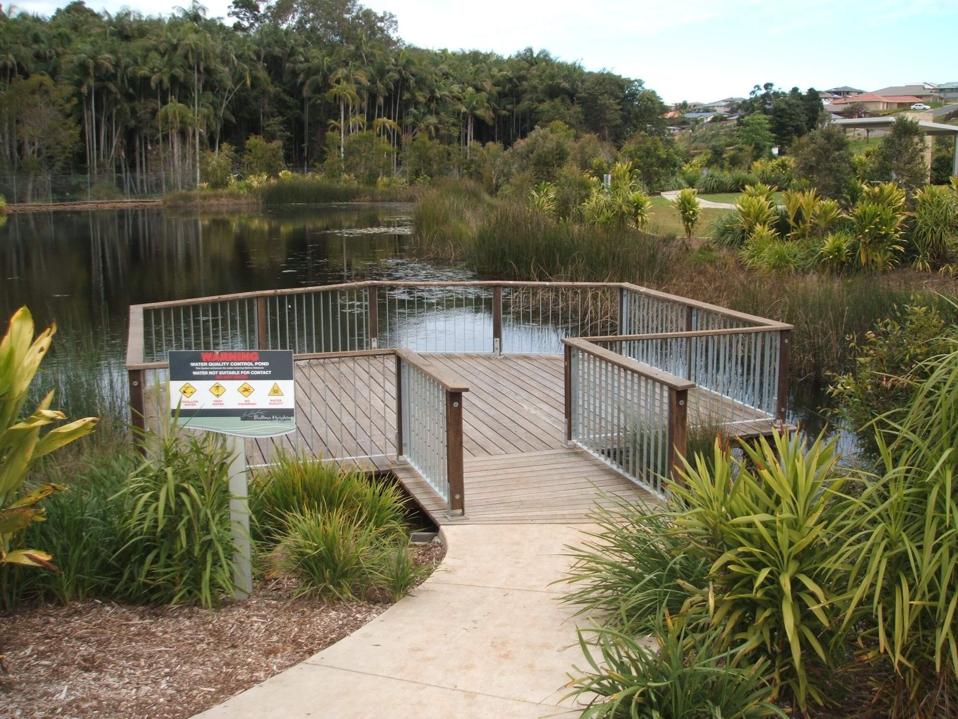 Wooden Viewing Platform with Vertical Steel Railings — Weldcro Fabrication in Ballina, NSW
