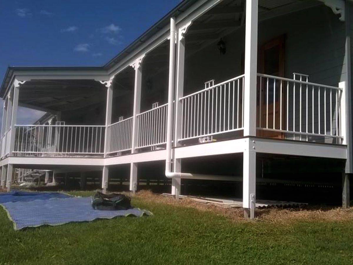 Front Porch with Vertical Steel Railings — Weldcro Fabrication in Ballina, NSW