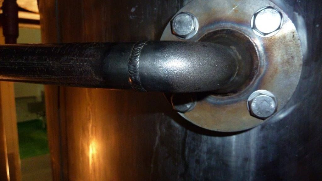 Large Welded Pipe Connected to A Metal Flange — Weldcro Fabrication in Ballina, NSW