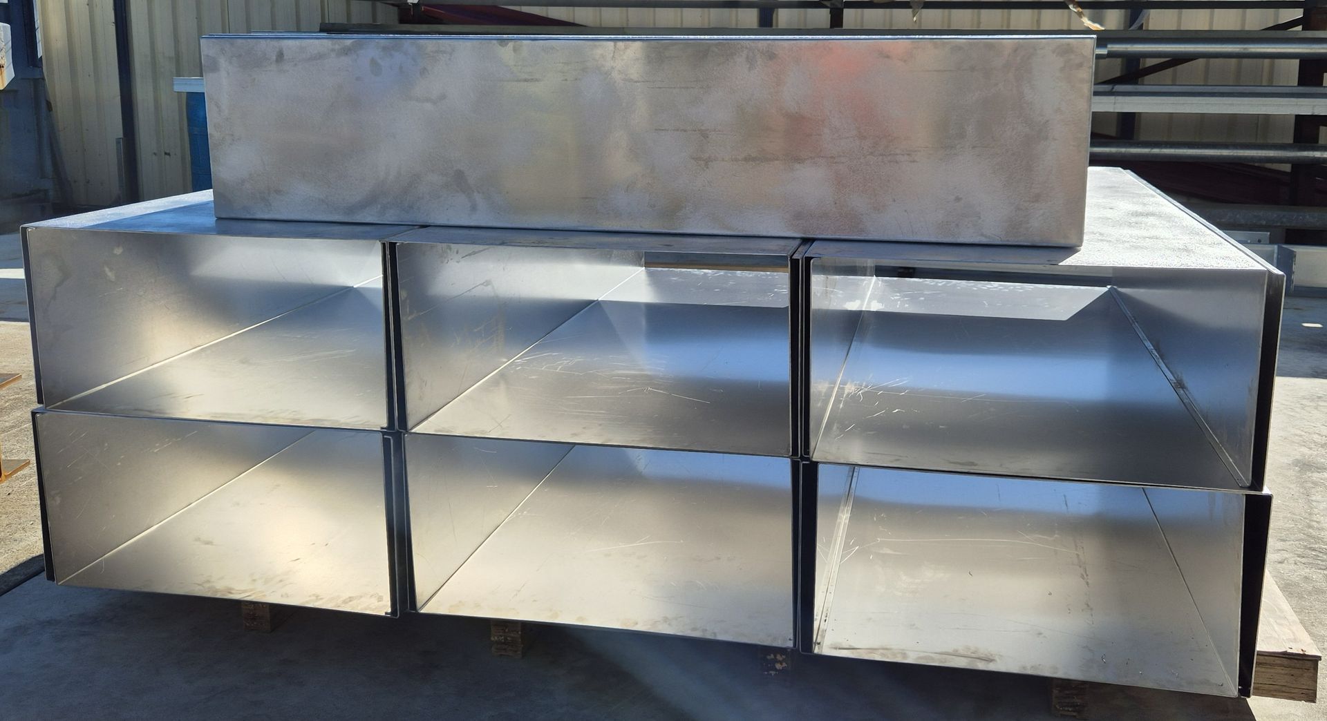 Stack of Stainless Steel Drawers or Cabinets — Weldcro Fabrication in Ballina, NSW