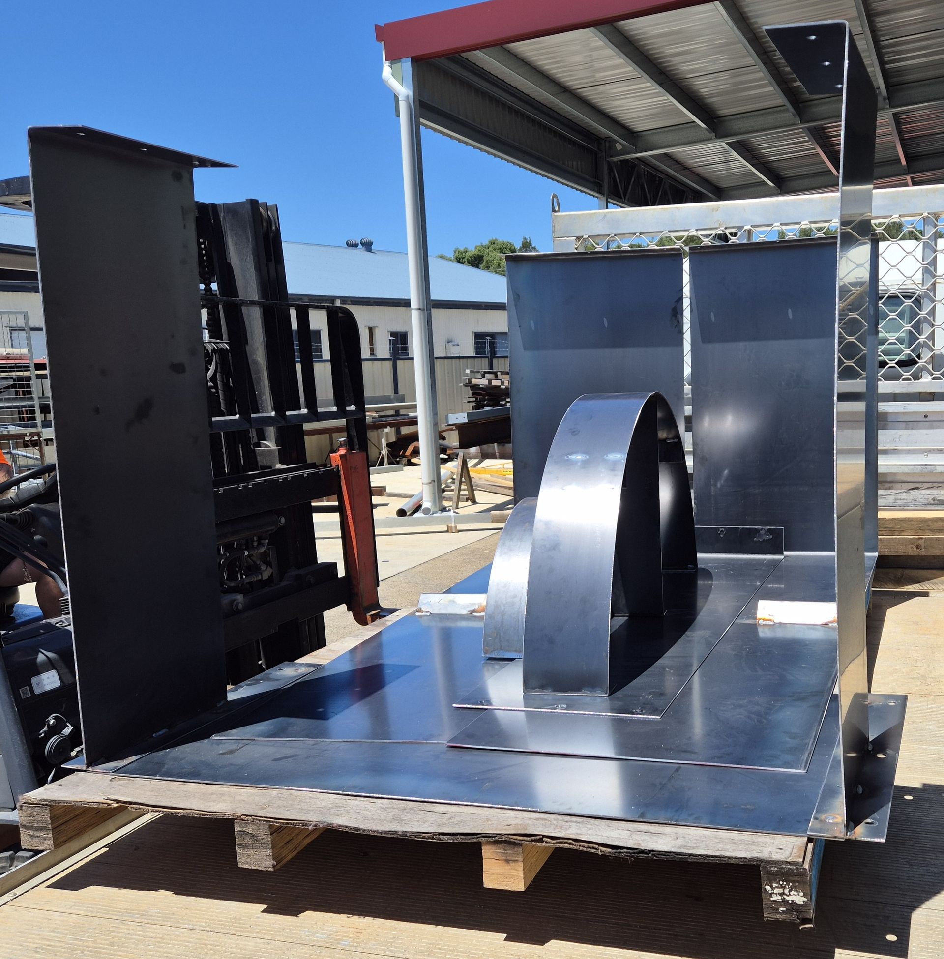 Welder Welding Metal Frame In Workshop — Weldcro Fabrication in Ballina, NSW