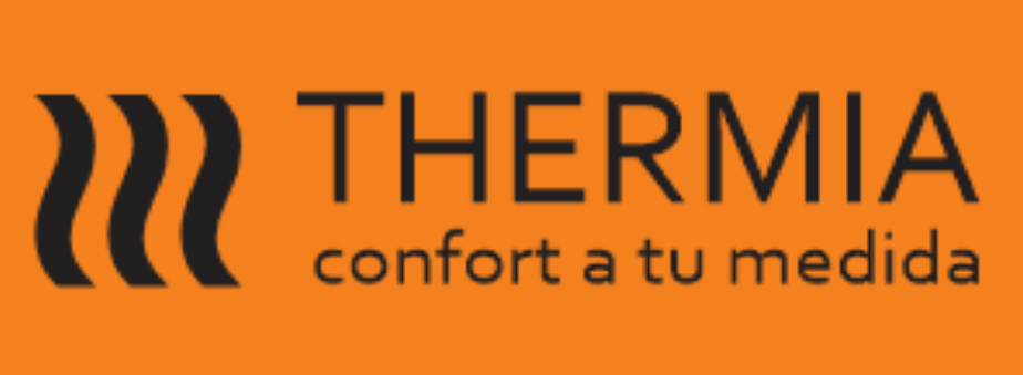 Logotipo de Thermia con el texto