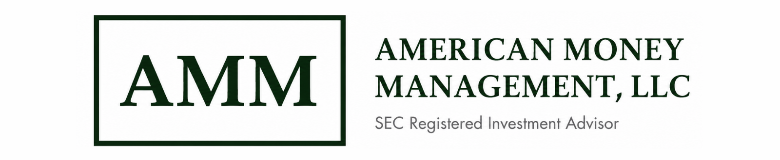 American Money Management, LLC logo with AMM in a green box and black text