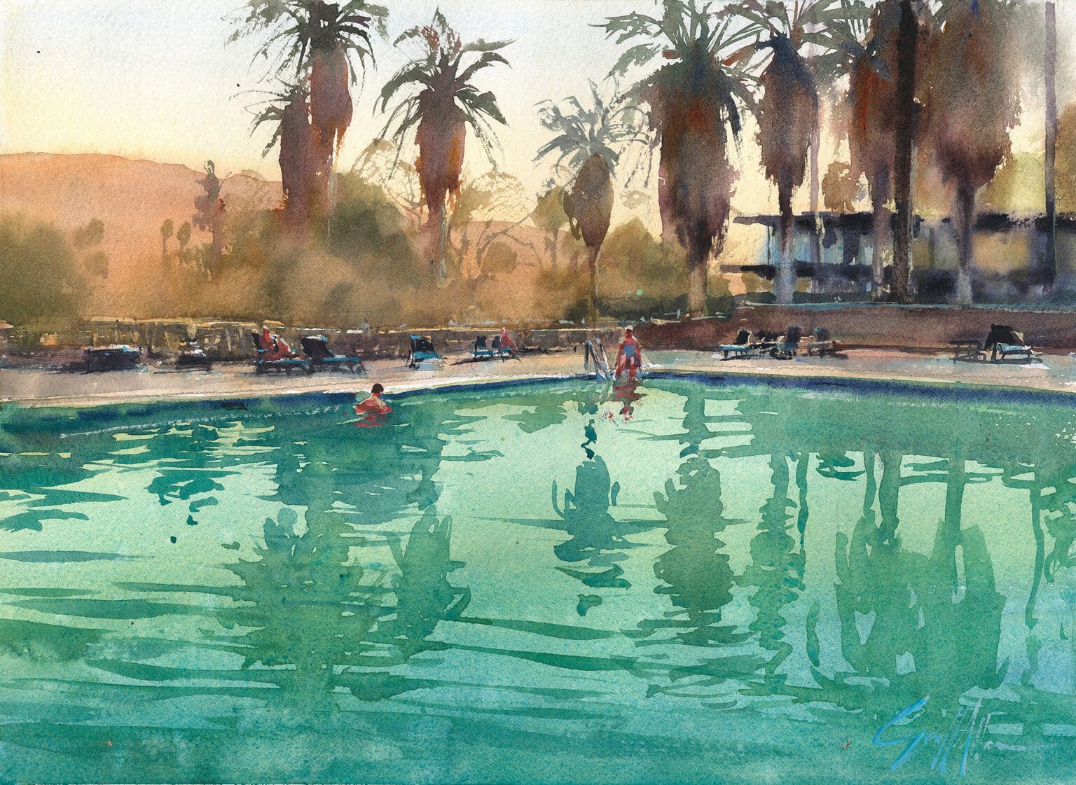 Geoff Allen Painting of The Palms at Indian Head in Borrego Springs