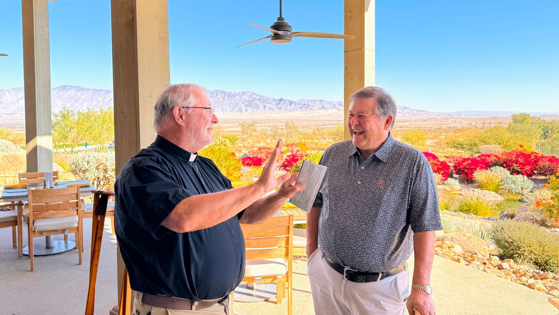 Rev. Michael Plekon and Rams Hill COO Harry Turner