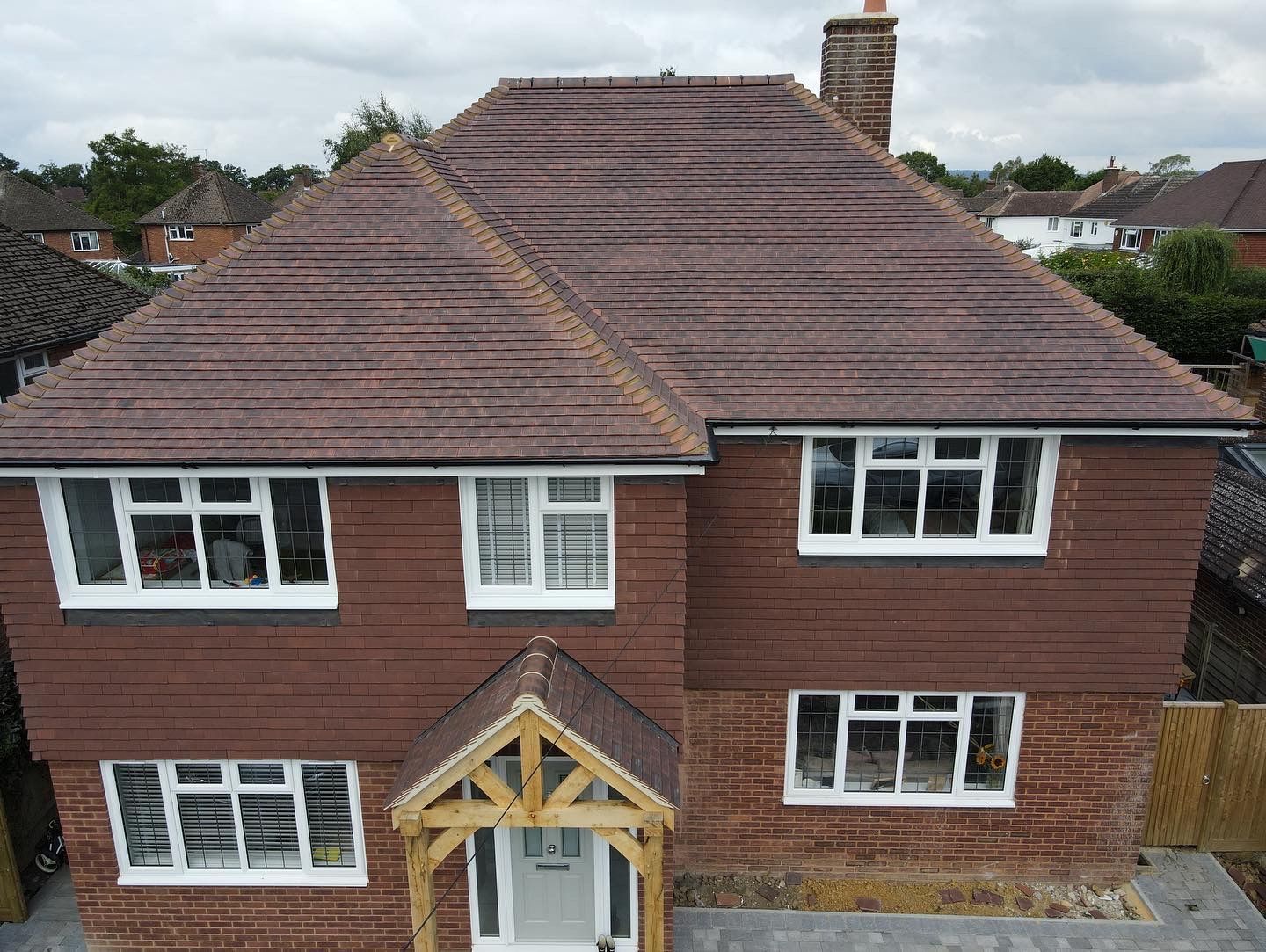 Tile hanging and tiled roof