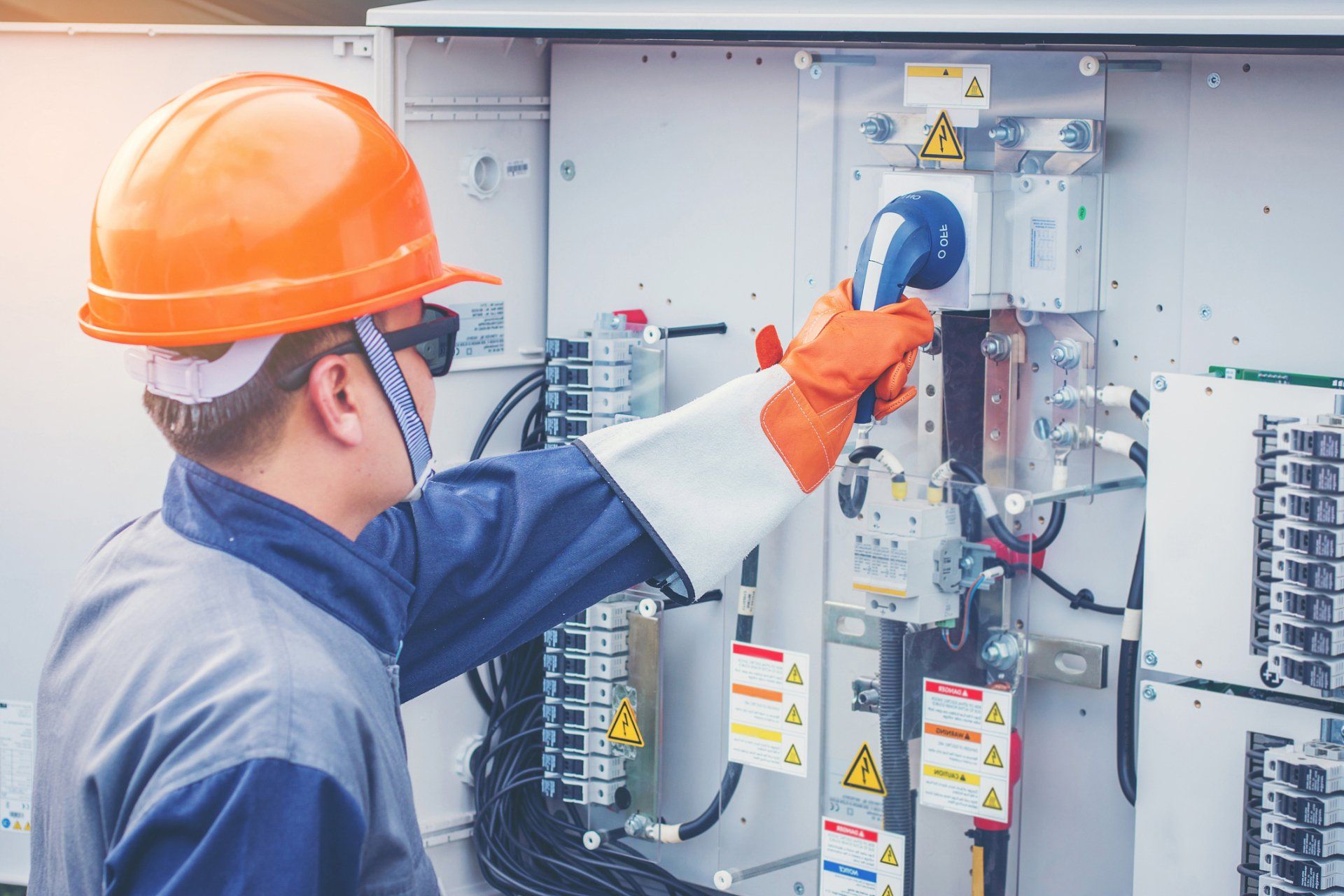 Commercial Electrician Checking the Power Box — Canberra, ACT — Bartel’s Electrical
