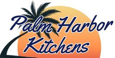 Palm Harbor Kitchens logo with palm tree silhouette over a sunset.