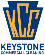 Keystone Commercial Cleaning logo with blue and gold stylized letters and company name text