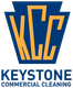 Keystone Commercial Cleaning logo with blue and gold stylized letters and company name text
