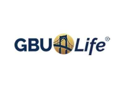 GBU Life logo with dark blue text and a gold bridge in a circle.