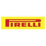 Logo Pirelli : Inscription « PIRELLI » en rouge dans un rectangle jaune avec deux bandes horizontales rouges.