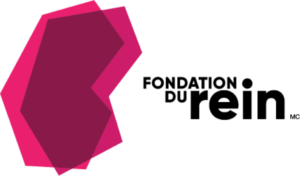 Logo de la Fondation du Rein, présentant des formes roses abstraites et le texte « Fondation du Rein ».