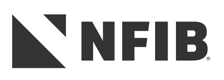 NFIB logo in black with stylized letters and geometric triangle mark on white background