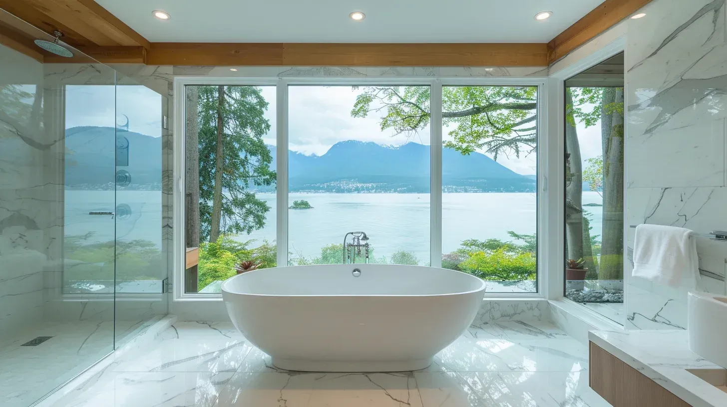 Vancouver BC bathroom renovation including smart mirror integration and heated porcelain flooring. Custom tile niche storage improves organization. Built to full electrical and plumbing code compliance.
Modern bathroom remodel Vancouver featuring open-concept wet room layout and glass partition panels. Engineered stone vanity top resists scratches and stains. Ideal for luxury condo renovations.
Vancouver bathroom renovation contractors upgrading plumbing lines and installing quartz vanity countertops. Frameless glass shower enclosure increases light flow. Completed with strict inspection approval.
Spa-inspired bathroom renovation Vancouver BC with freestanding tub and rainfall showerhead system. Heated tile floors enhance comfort during colder seasons. Installed by senior-level renovation professionals.
Vancouver bathroom remodeling company performing full demolition and waterproof rebuild. Porcelain slab walls reduce grout maintenance. Turnkey design-build renovation services provided.