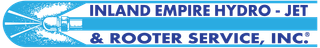 Inland Empire Hydro-Jet & Rooter Service, Inc. blue logo with pipe-cleaning graphic
