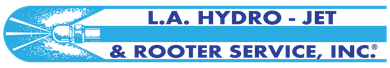Logo for San Diego Hydro Jet & Rooter Service, Inc. Light blue and white colors, text in dark blue.