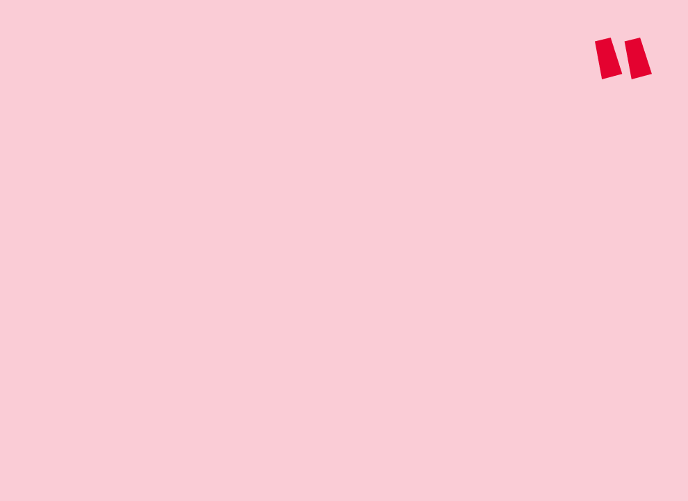 Two red, vertical rectangles in upper right corner on a pink background.