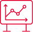 Line graph on a presentation board showing fluctuating upward trend.