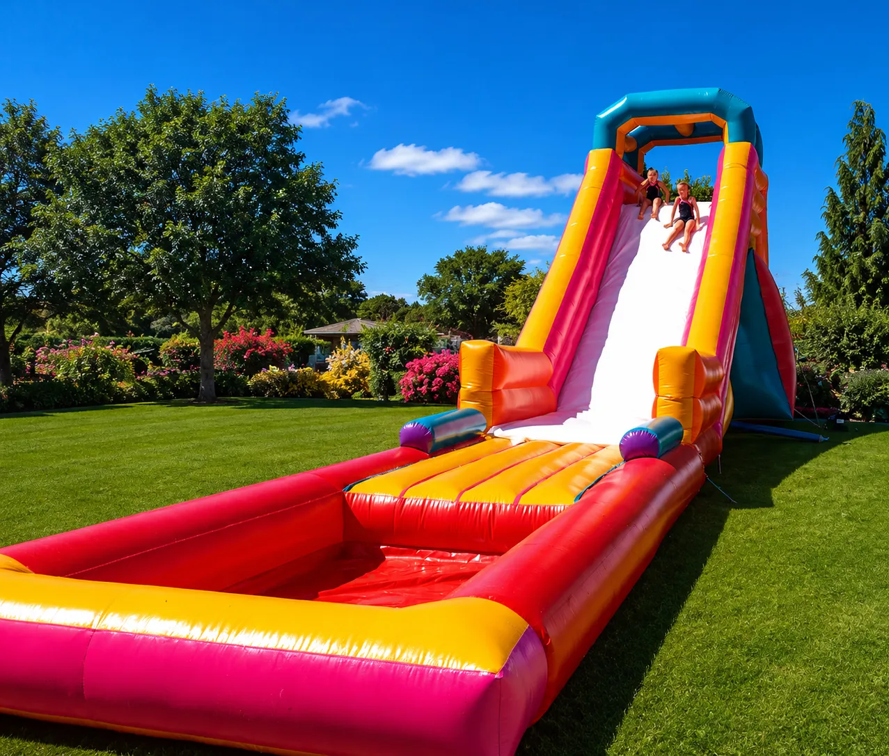 Water slide hire Johannesburg – inflatable water slide with splash pool for parties, SA Inflatables