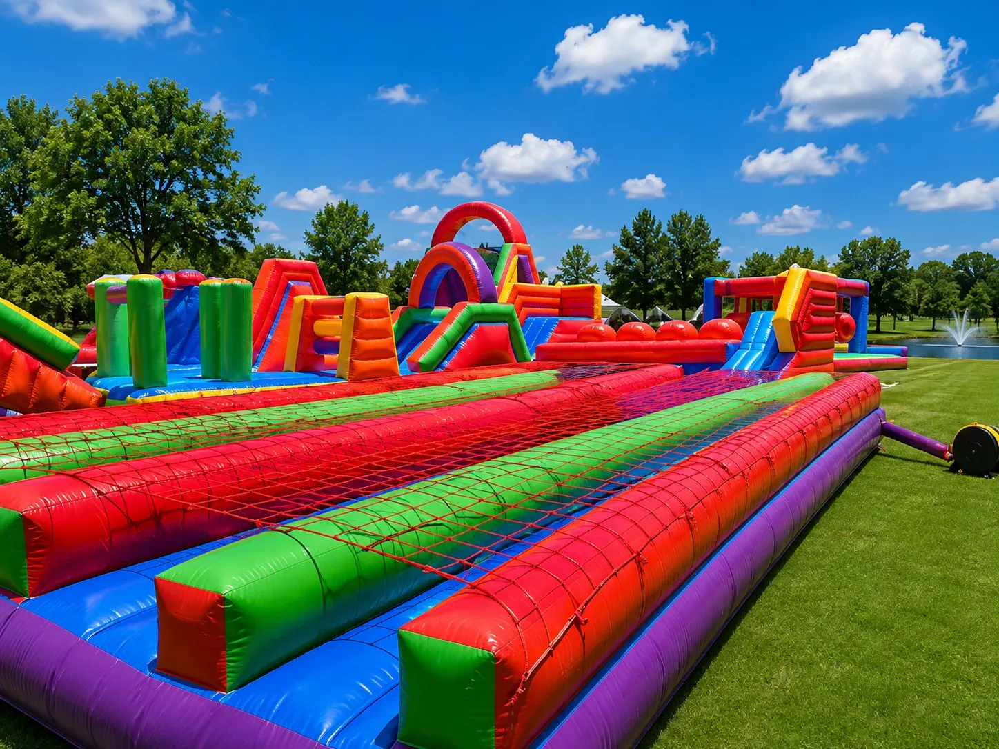 Leopard Crawl 4-Lane inflatable obstacle
