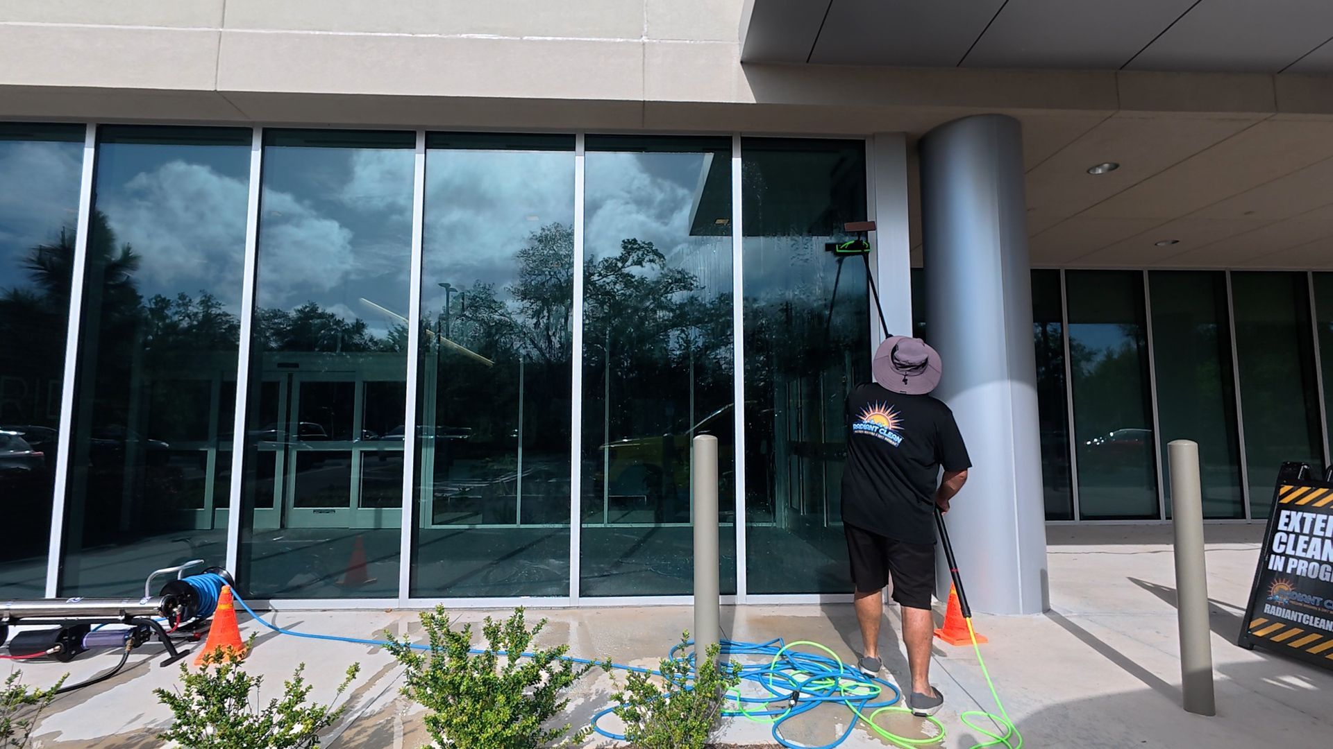 Washing french windows